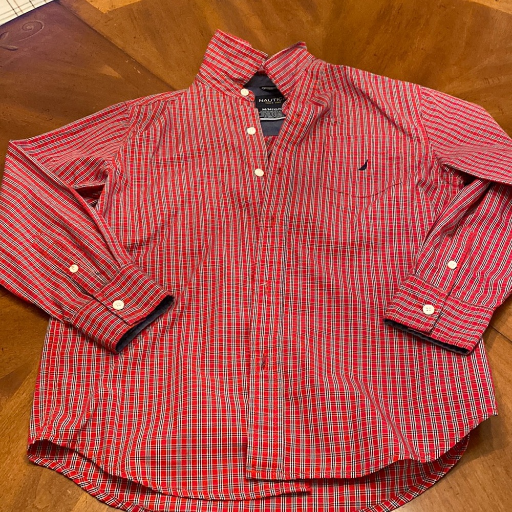 Nautica dress shirt boys medium 10/12